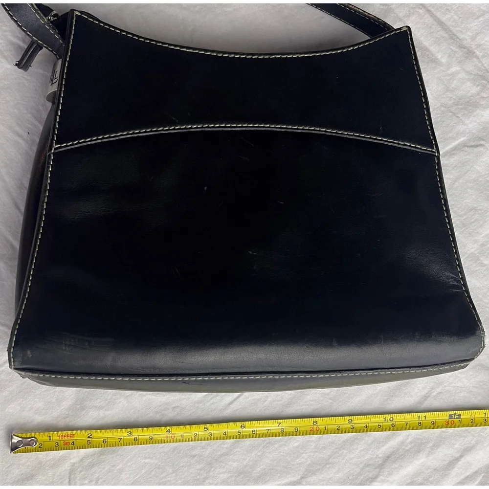 Vintage Lauren Ralph Lauren Black Leather Shoulder Bag Minimalist Y2K Classic